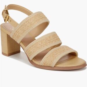 Franco Sarto Raffia Block Heel Sandals with Straps